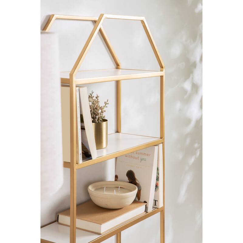 Kate and Laurel Adela Rustic Wood and Metal Wall Shelf