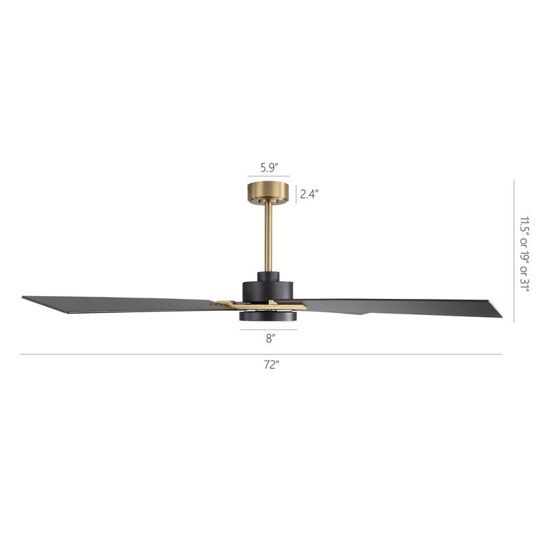 GetLedel 72" Large Modern LED Ceiling Fan with Remote Control and Light Kit