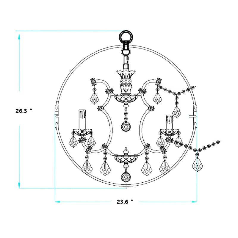 24" Light Orbed Candelabra Chandelier Pendant Rustic Lamp Antique Atom