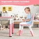 preview thumbnail 21 of 31, Gymax Kids Height Adjustable Table and 4 Chairs Set with Graffiti