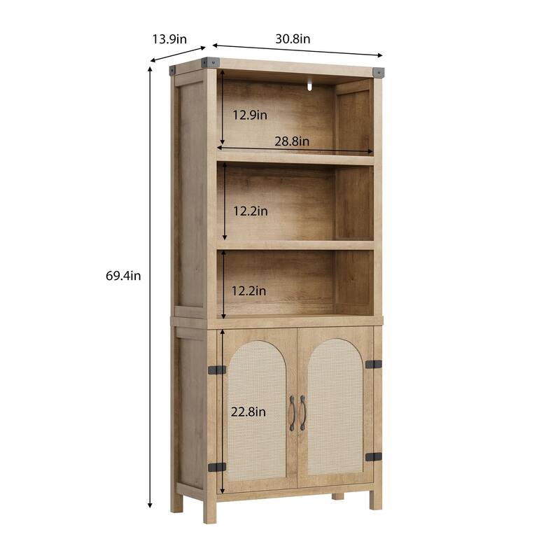 Tall Bookshelf with Storage, Bookshelves and Bookcases with Doors