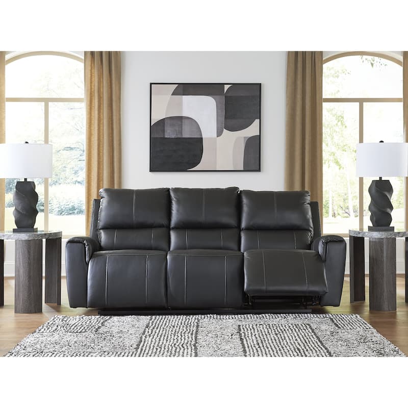 Signature Design by Ashley Glassmere Black Reclining Sofa - 84" W x 40" D x 40" H