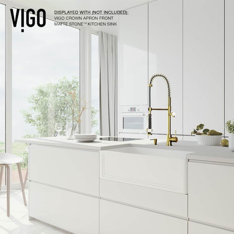 VIGO Zurich 27" H Single Handle Pull-Down Sprayer Kitchen Faucet