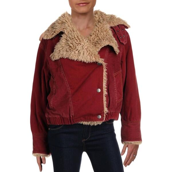 Shop Free People Womens Owen Bomber Jacket Winter Sherpa