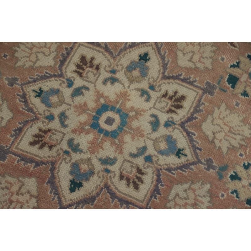 Hand Knotted Oriental 100% Wool Carpet Traditional Floral Navy Blue & Blues Tabriz Area Rug - 12' 1'' X 9' 4''