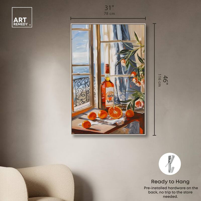 Orange Aperol by the Sea Canvas by Art Remedy