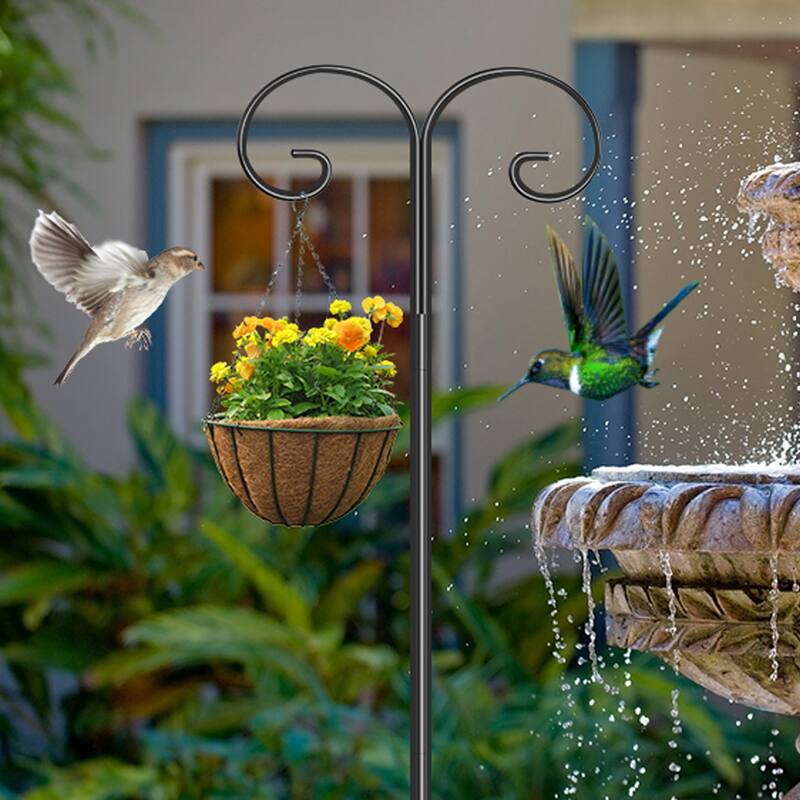 75" Adjustable Shepherds Hook Steel for Hanging Plant, Bird Feeders - 75" H