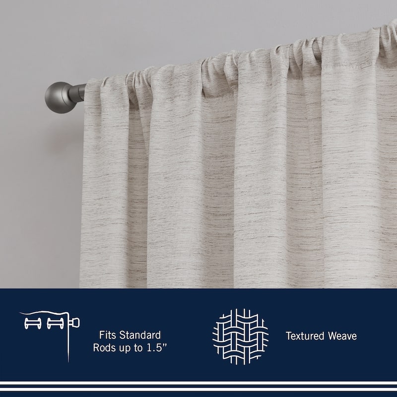 Nautica Light Filtering Textured Extra Wide Curtains (Set of 2)