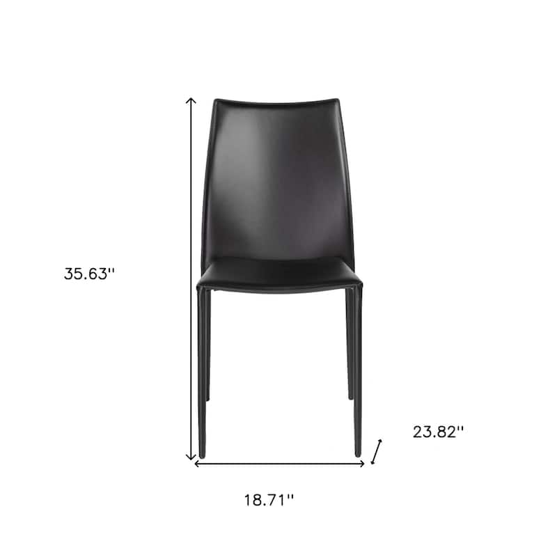 Set of Two Premium All Black Stacking Dining Chairs