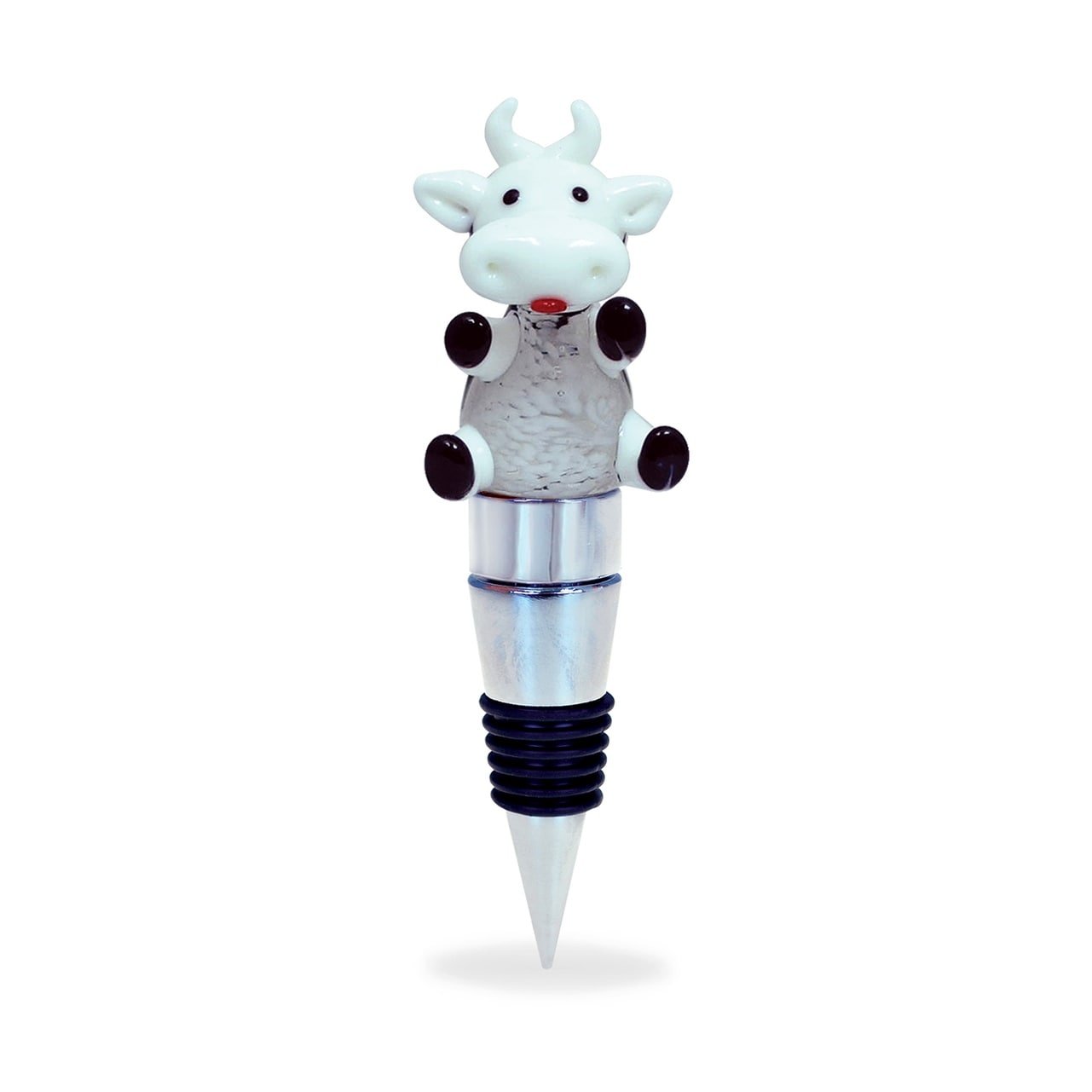 Cheers Cow Glass Wine Stopper With LED Changing Lights
