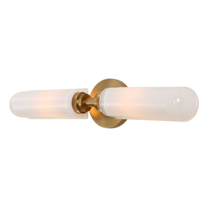 Uttermost Wellsville 2 Lt Brass Sconce - 22"W x 4.375"D x 5"H