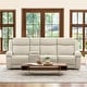 preview thumbnail 19 of 22, Hadlee Genuine leather Reclining Sofa with Multi-Function Console 3PC+Console - Cream
