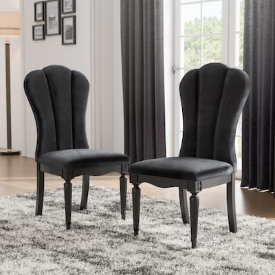 Furniture of America Seabliss Glam Solid Wood Dining Chairs (Set of 2)