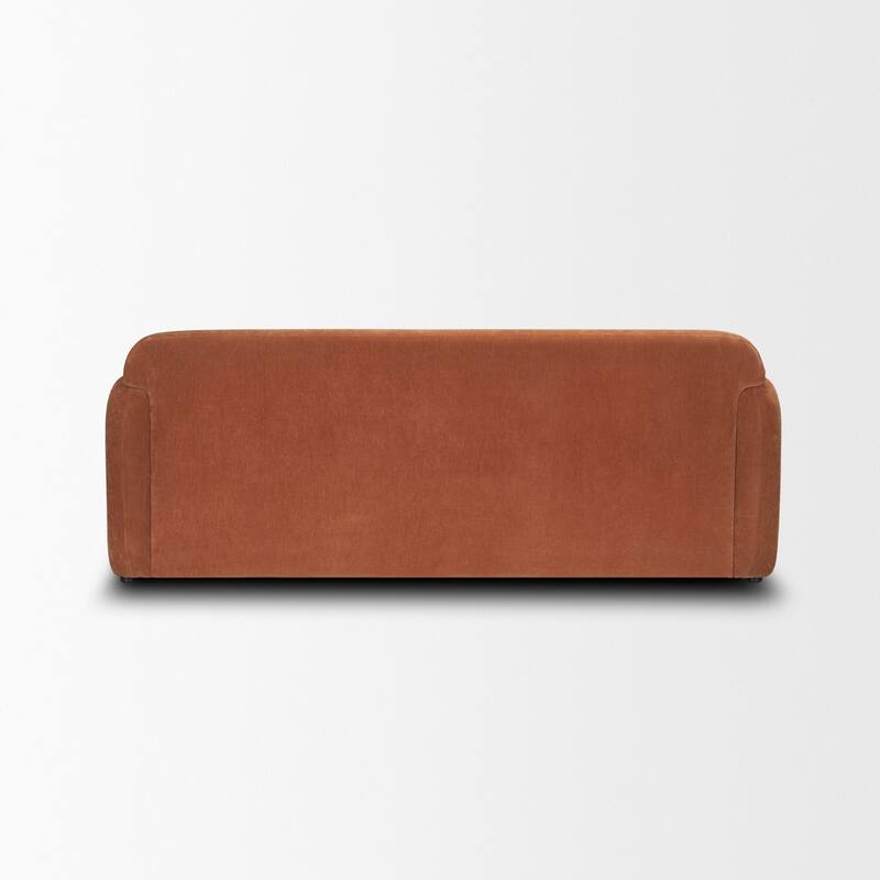 Saga Stonewashed Rust Chenille Fabric 3 Seater Sofa - 89.5L x 37.5W x 33.0H