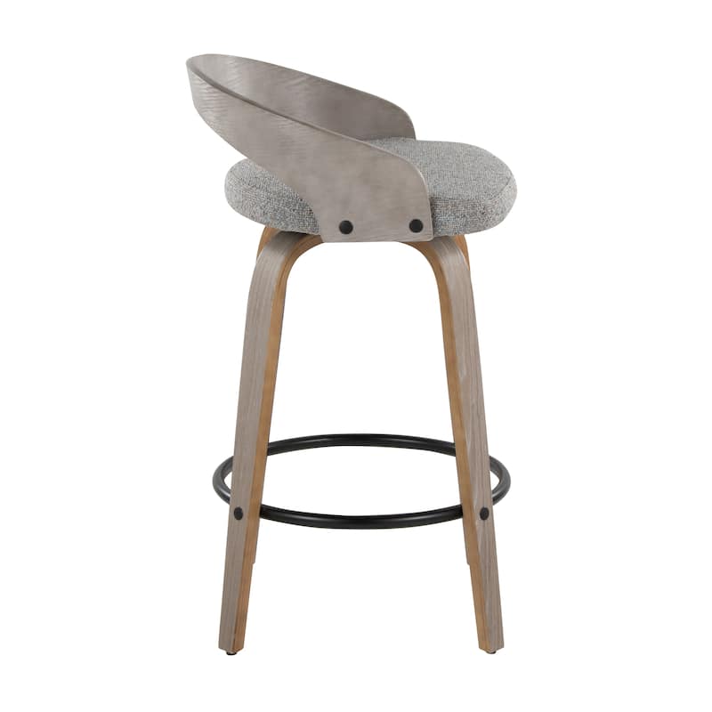 Carson Carrington Stavanger 26" Fixed-Height Counter Stool with Bent Wood Legs & Round Footrest (Set of 2)