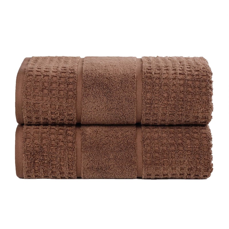 Superior Napa Zero Twist Cotton Soft Waffle Bath Sheet Set of 2