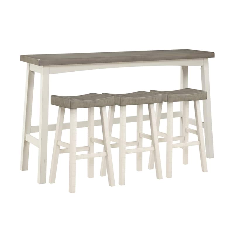 Brigham 4-Piece Pack Pub Height Set - White and Coffee