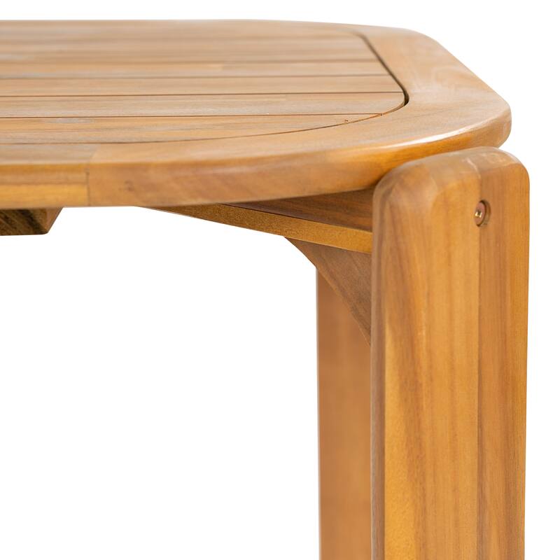 Christopher Knight Home - Modern 7-Piece Acacia Wood Dining Table Set with Aluminum Frame Upholstered Dining Chairs