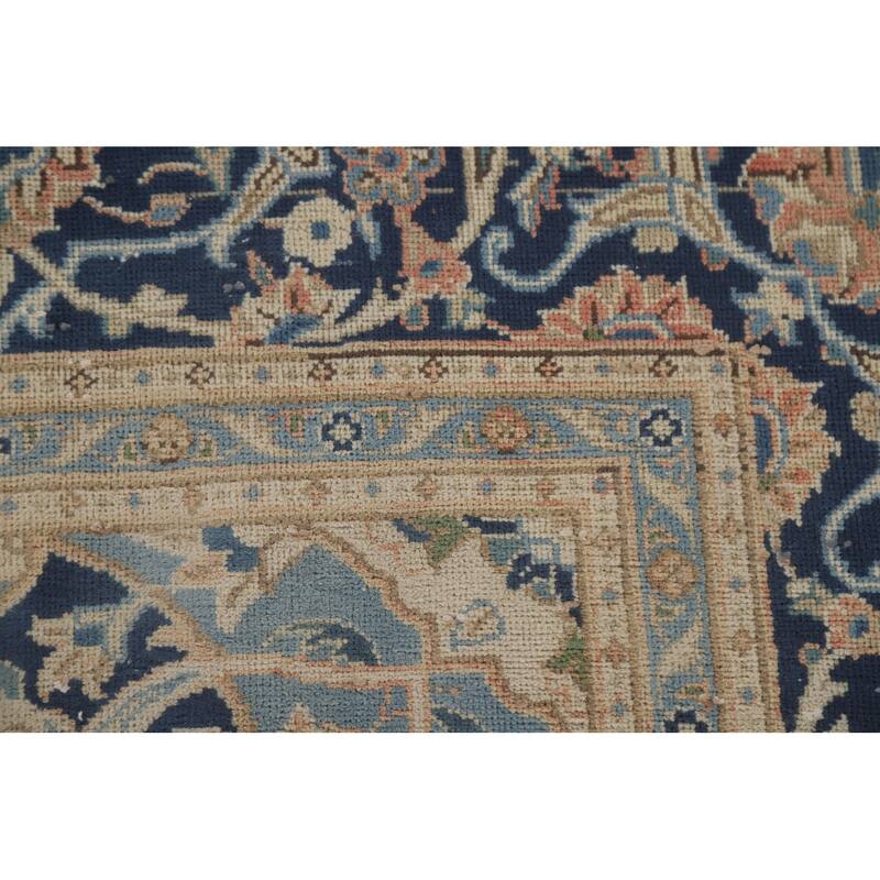 Hand Knotted Oriental 100% Wool Carpet Traditional Floral Peach Mashad Area Rug - 10' 0'' X 6' 5''