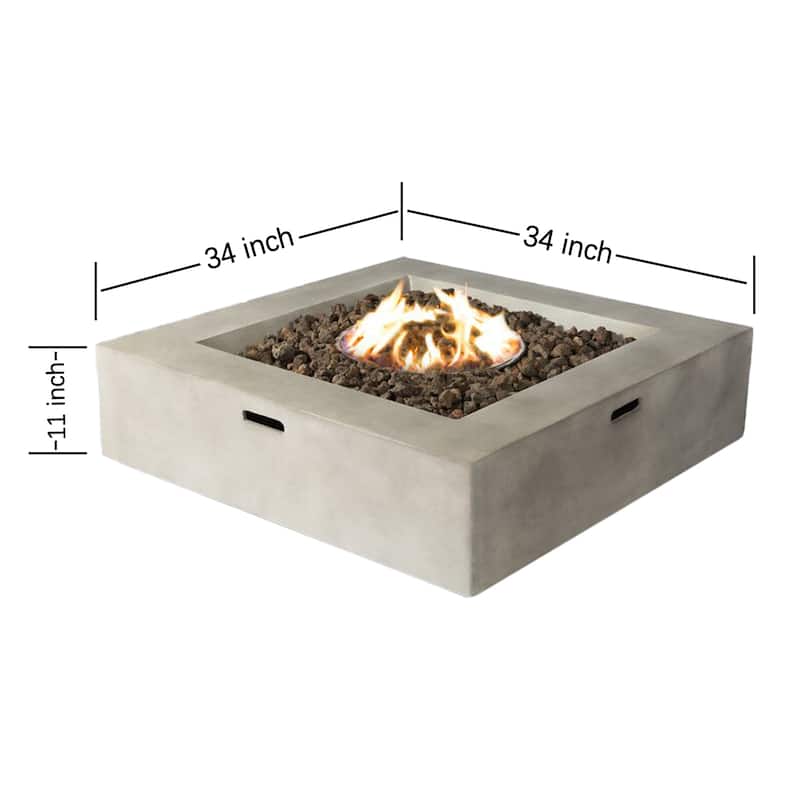 LSI Concrete Propane Fire Pit Table - 34