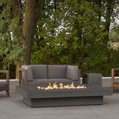 Lindon 72" Rectangle Propane Fire Table in Carbon - 72"L x 42W x 14H