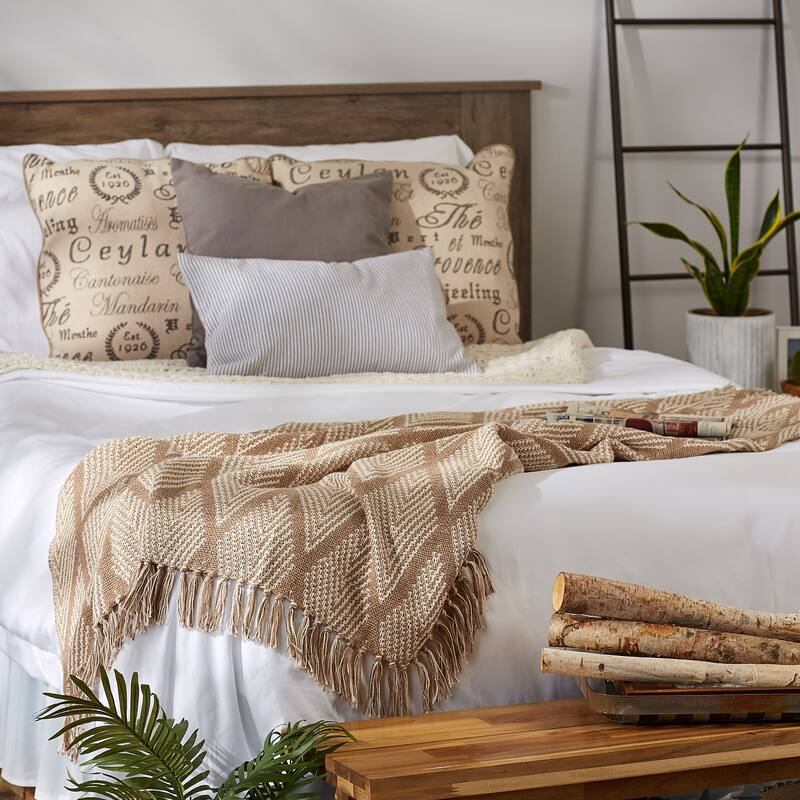 DII Natural Tone Multi Diamond Throw