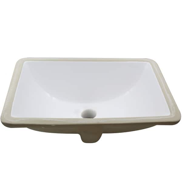 slide 2 of 33, Novatto NP-U193902 Rectangular Undermount White Porcelain Sink with Overflow Drain Options, 18 x 13-inches