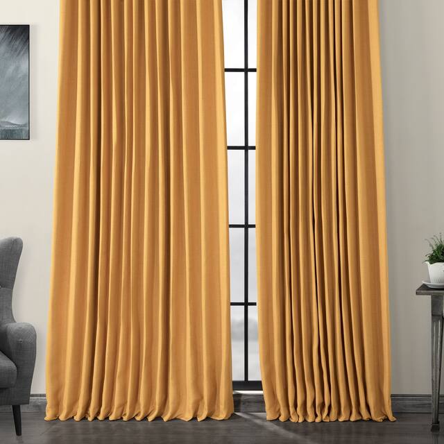 Exclusive Fabrics Faux Linen Extra Wide Room Darkening Curtain Panel