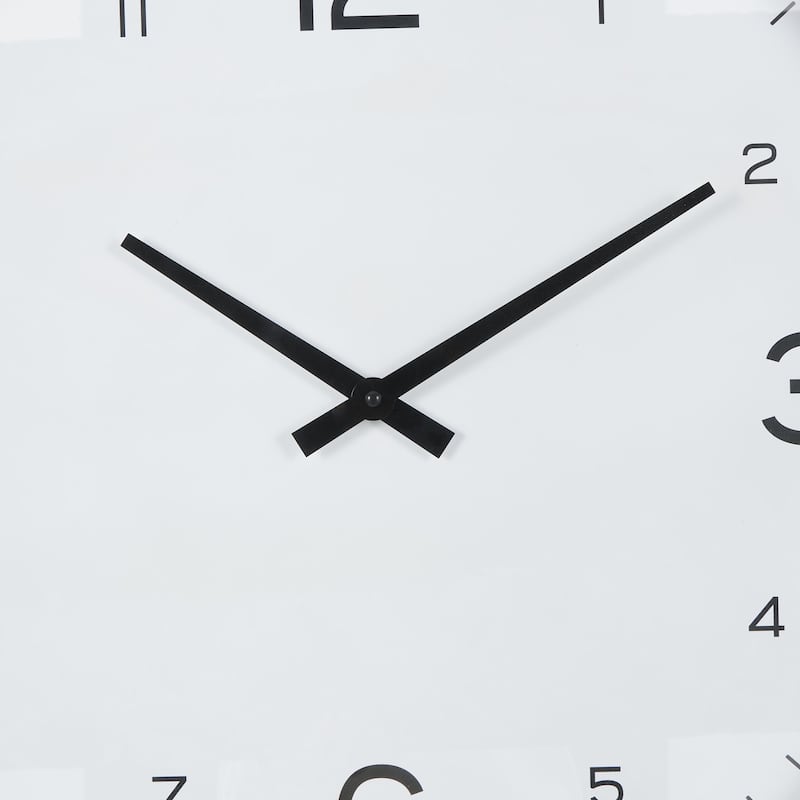 Wood Decorative Wall Clock with White Backing - Light Brown - Roche River Decor