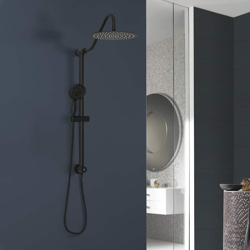 Topcraft Wall Mount 10-Inch Rain Showerhead with Multi-Function Handheld Showerhead