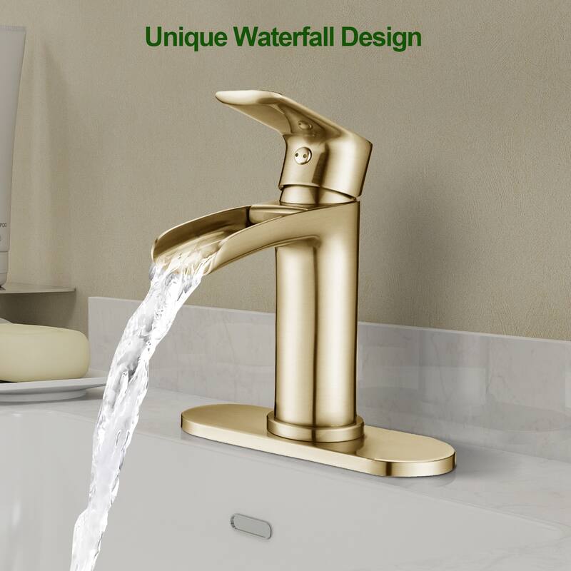 Topcraft Single Handle Waterfall Bathroom Faucet with Baseplate