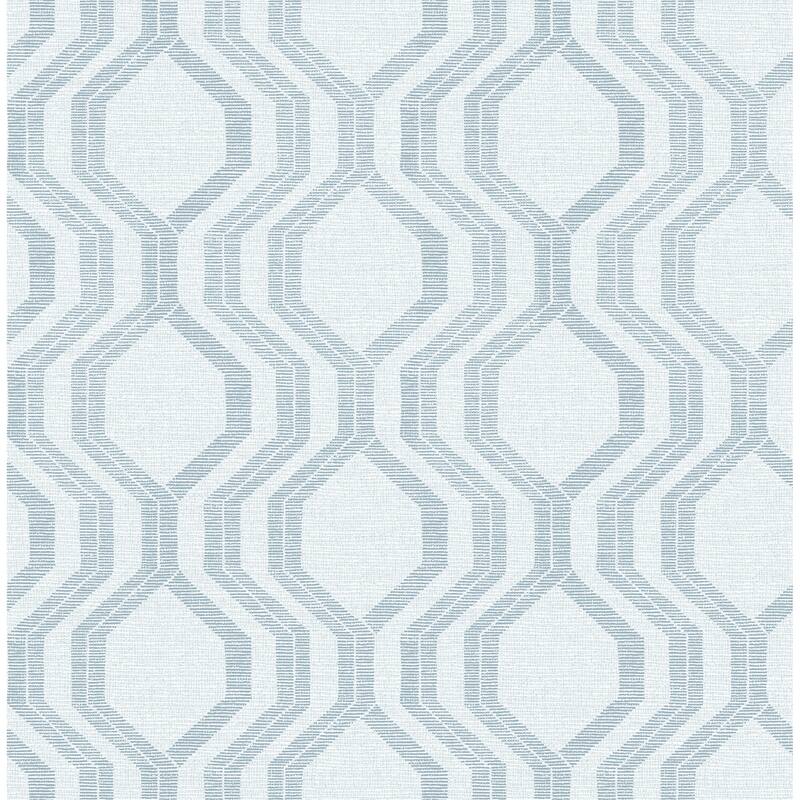 A-Street Prints Burton Light Blue Modern Ogee Wallpaper