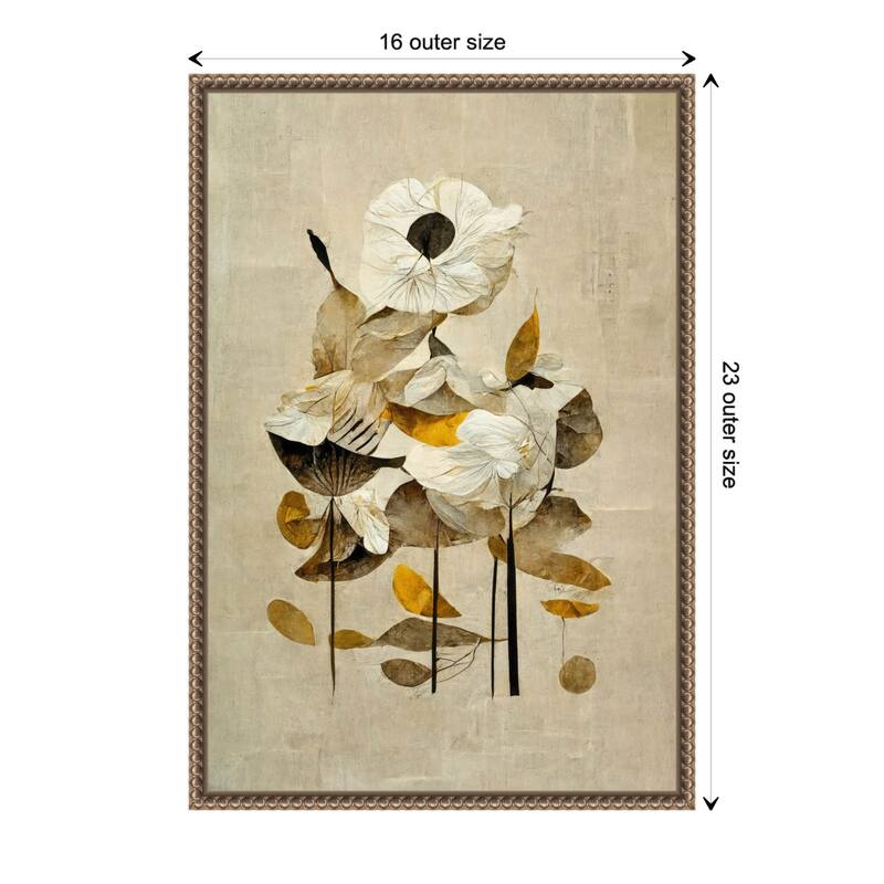 Sunbathing Flower by Treechild Framed Canvas Wall Art Print - 16 x 23 in