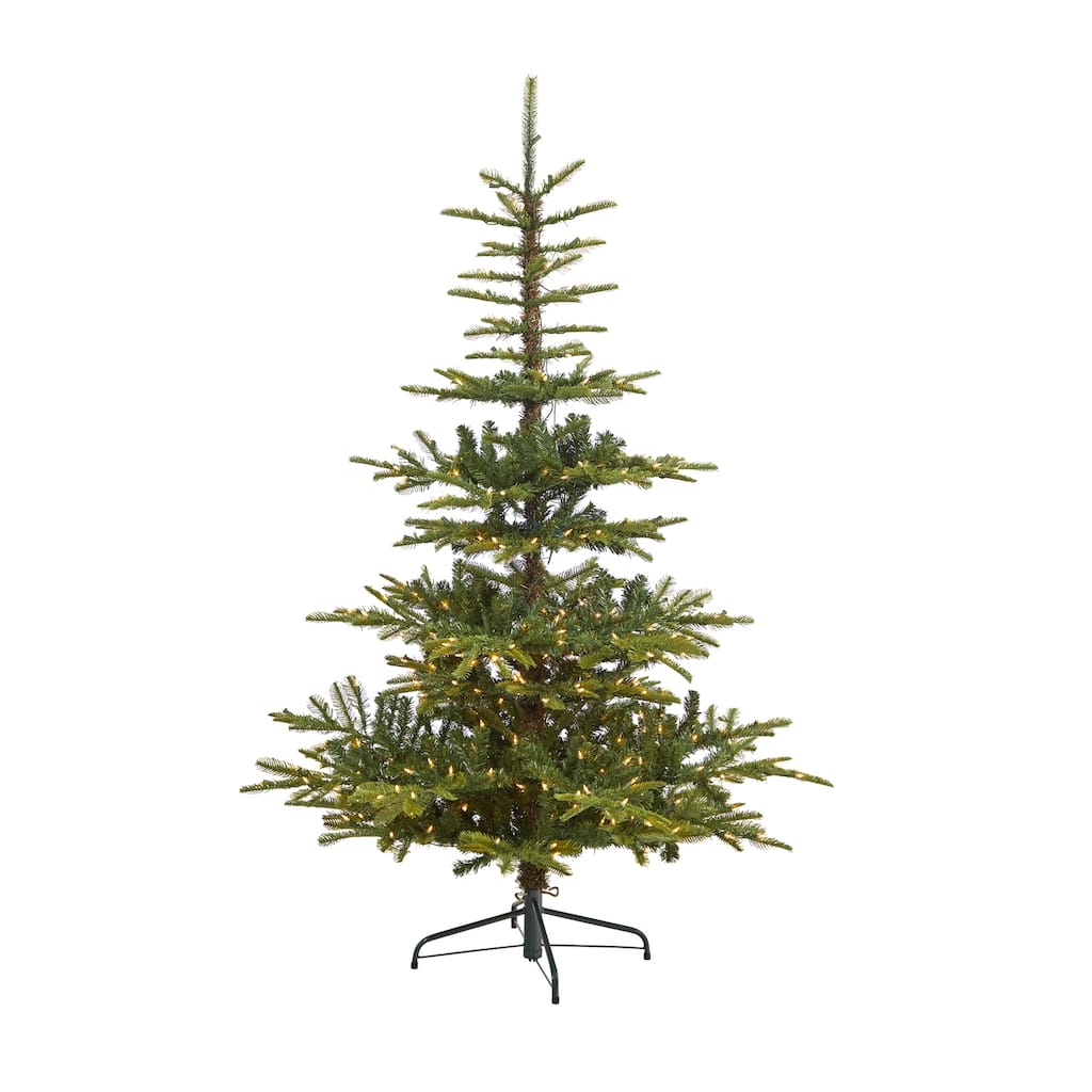 6ft. Layered Spruce Artificial Christmas Tree with 350 Clear LED Lights & 705 Branches - Classic Holiday X-Mas Glow