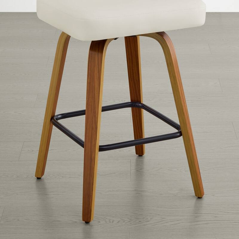 Spruce & Spring 26" Swivel Bar Stool with Bentwood Back or PE Rattan Back