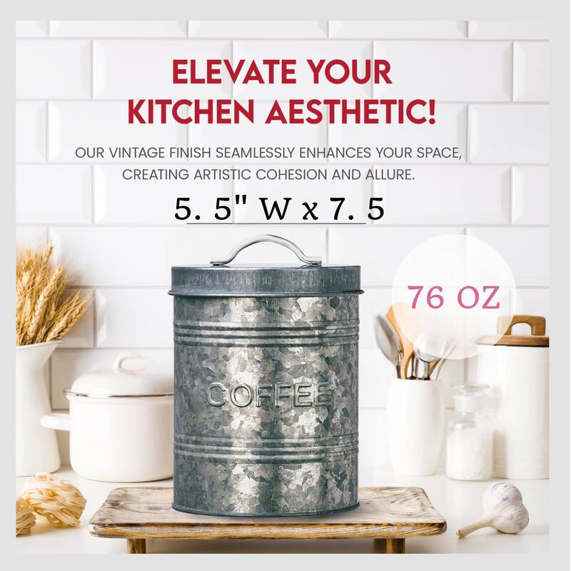 Amici Home Rustic Kitchen Collection Galvanized Storage Canister