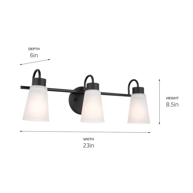 Kichler Lighting Erma 23 in. 3-Light Traditional Bathroom Vanity Light