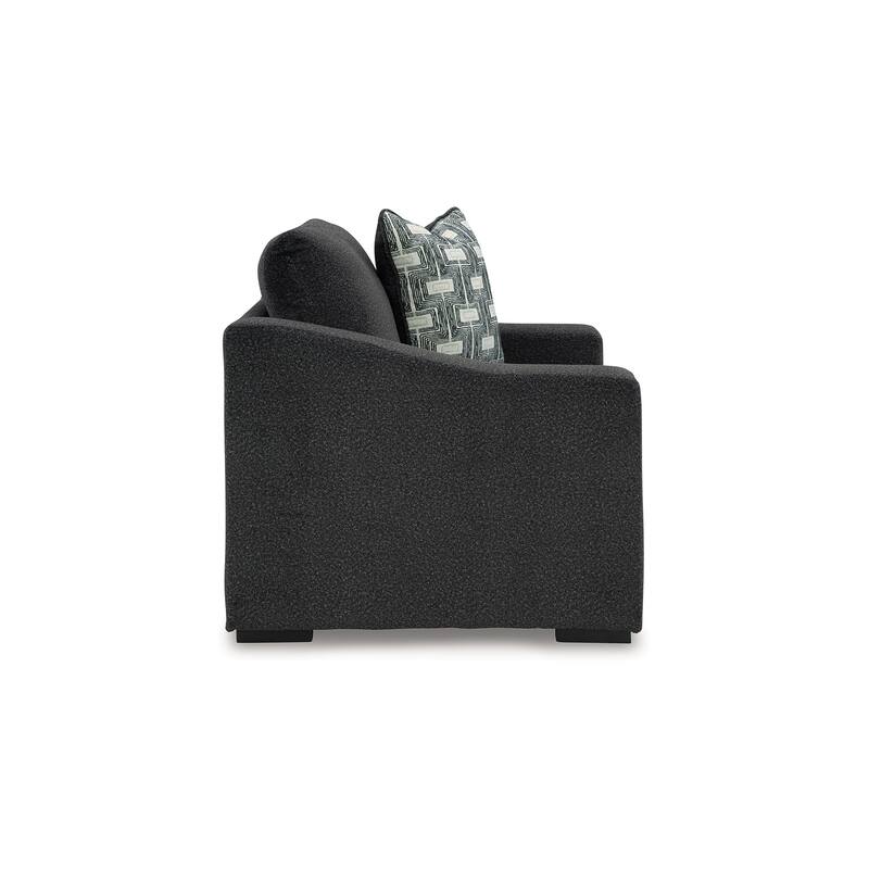 Wryen Accent Armchair, Onyx Black Polyester, 1 Accent Throw Pillow
