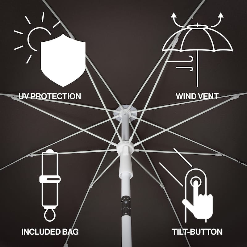 Mariner 6.5ft Classic Fringe Umbrella w/ Tilt & Bag