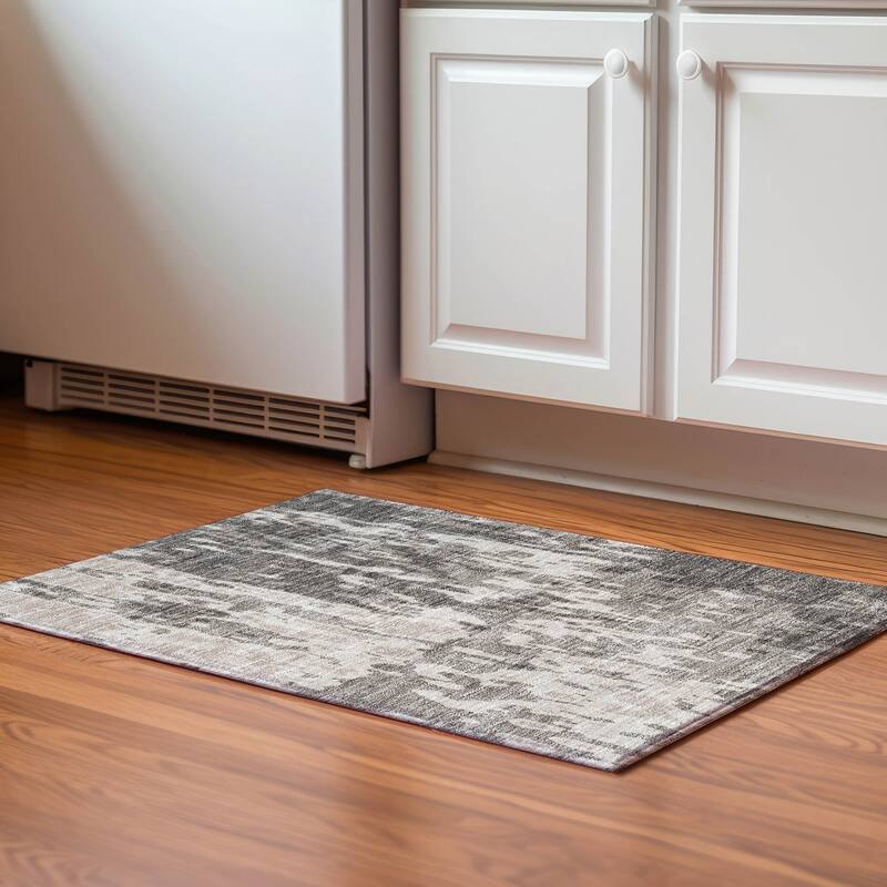 Premium Washable Super Soft Contemporary Glam Mayfield Rug - Taupe - 1'8" x 2'6"
