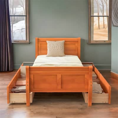 Twin Size Wood Platform Bed