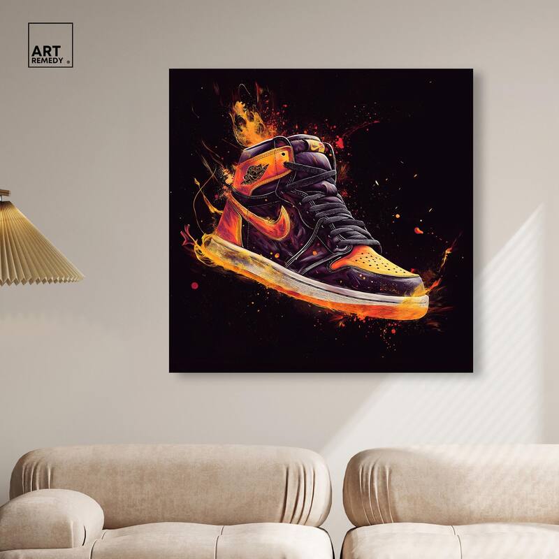 Jumpman on Fire II Canvas by Art Remedy, Gallery Wrapped