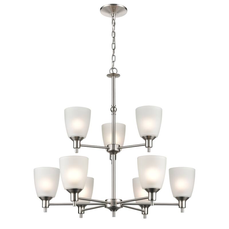 Jackson 20-inch Wide 3-Light Chandelier in Brushed Nickel - Brushed Nickel - 29in W x 29in D x 28in H