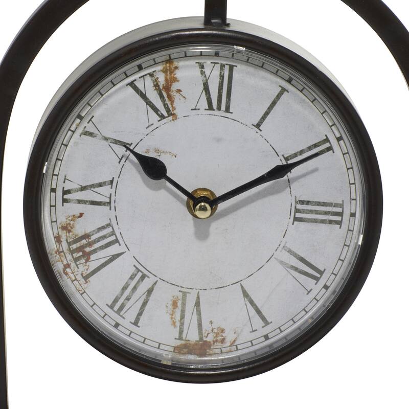 Black Metal Pendulum Stand Clock (Set of 4)