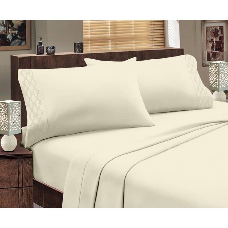 Home Sweet Home Dream Embossed Pleated Bed Sheet Set