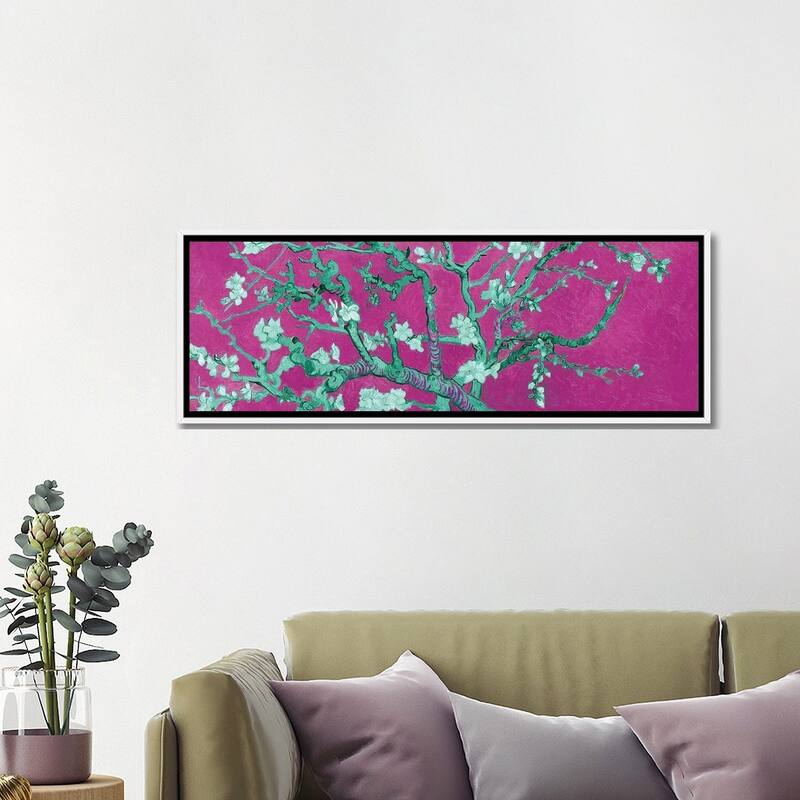 iCanvas "Almond Blossom On Magenta" by Vincent van Gogh Framed Canvas Print