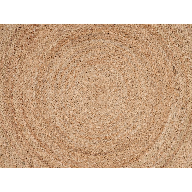 Sevita Organic Jute Round Braided Area Rug, Natural