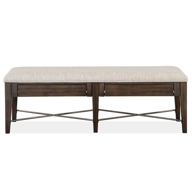 Magnussen Home Westley Falls Graphite Upholstered Bench - 58''W x 17''D x 19''H