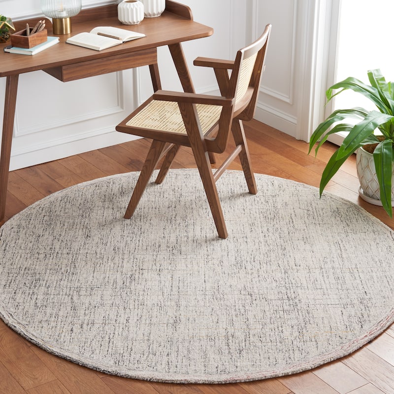 SAFAVIEH Handmade Abstract Zhanina Modern Rug - 6' Round - Red/Ivory