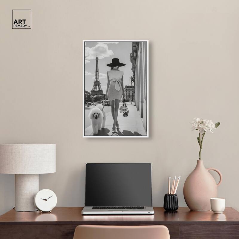 Poodle Paris Canvas by Art Remedy